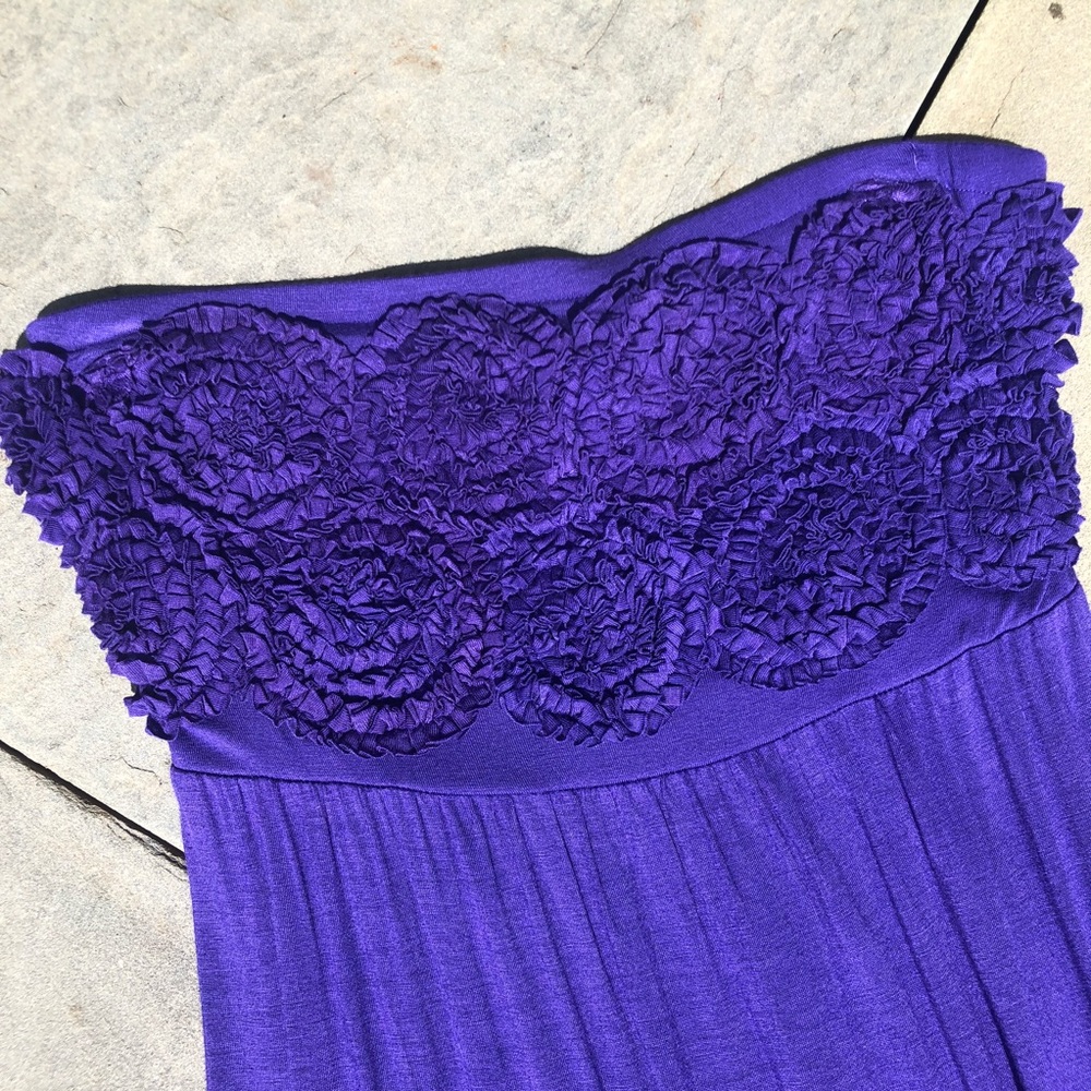 Attention Purple Strapless Maxi Dress - Picture 3 of 7
